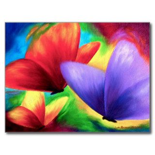 Colorful Butterfly Painting Postcards