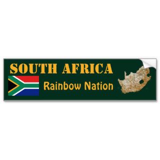 South Africa Flag + Map Bumper Sticker
