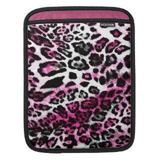 311 Hot Pink Leopard Black Trim Sleeves For iPads