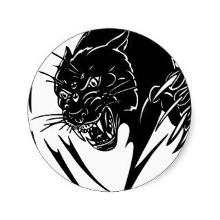 Black Panther Round Stickers