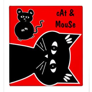 Cool Cartoon Cat and Mouse 3 Ring Binders
