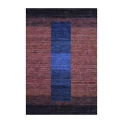 Hand Knotted Indo Tibetan Striped Brown Wool Rug (4' x 6') 3x5   4x6 Rugs