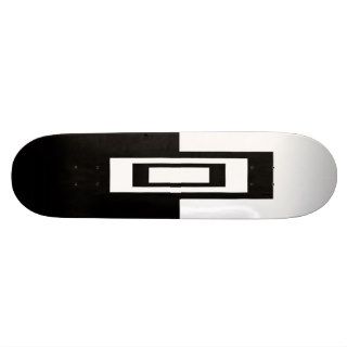 Black and White Rectangles Custom Skateboard