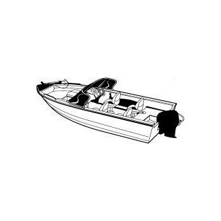 Aluminum V Hull Fishing Boats With Walk Thru Windshield Trailerable Boat Covers   Poly Guard Ii 8 Oz Polyester Duck Fabric   Outboard (Max C/L Beam 19' 6"" 94" / Color Gray)  V Hull Style Boat Covers  Sports & Outdoors