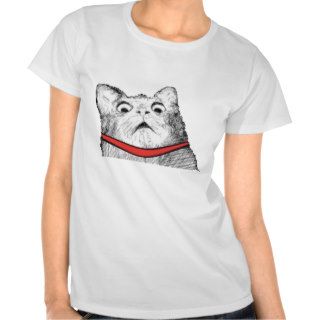 Surprised Cat Gasp Meme   Ladies T Shirt