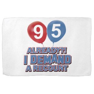 95th birthday designs hand towels