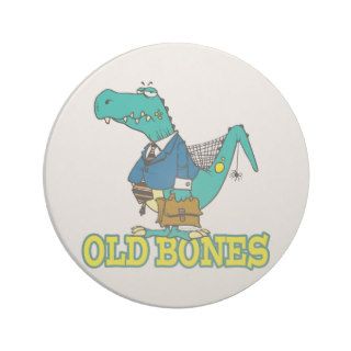 old bones funny dino dinosaur toon coaster