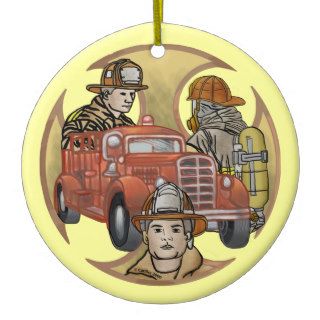 Firefighter Brothers Maltese Cross Christmas Ornaments