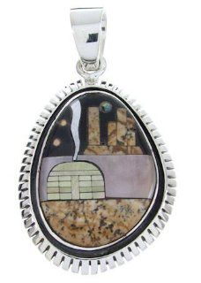 Sterling Silver Multicolor Native American Design Pendant YS69967 SilverTribe Jewelry