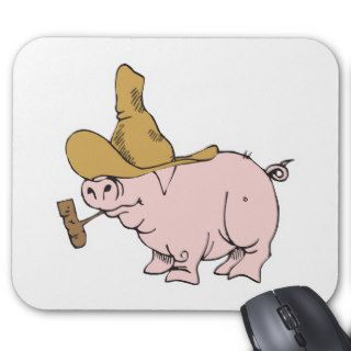 funny hillbilly pig mouse mat