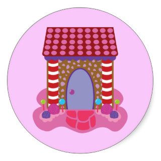 Candy Gingerbread House Round Stickers