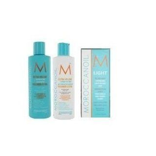 MOROCCANOIL Extra Volume TRIO (Shampoo 8.5oz, Conditioner 8.5oz, Light Oil Treatment 3.4oz)  Body Cleansers  Beauty