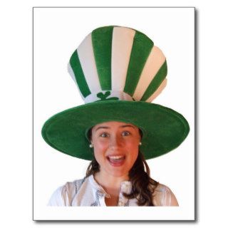 Irish girl with huge Hat Post Card
