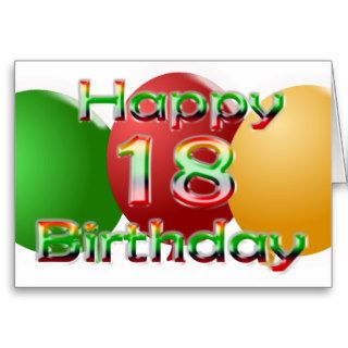 Happy 18th Birthday Balloon Card