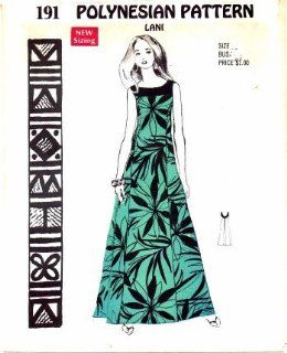 Polynesian Patterns 191 Lani Maxi Dress, Muu Muu Vintage Sewing Pattern 1970s 