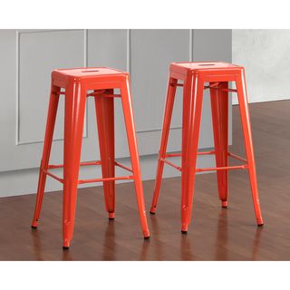 Tabouret 30 inch Tangerine Metal Bar Stools (Set of 2) Bar Stools