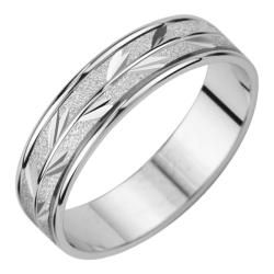 14k White Gold Women's Satin Finish Leaf Design Easy Fit Wedding Band Gold Rings