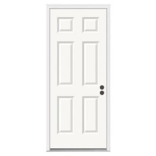 JELD WEN Premium 6 Panel Primed White Steel Entry Door with Brickmold THDJW166100275
