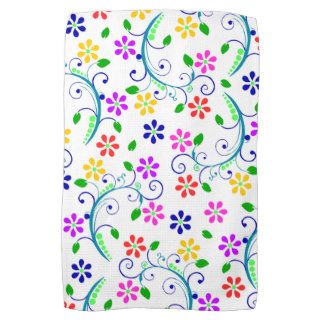 Bright Colored Floral American MoJo Kitchen Hand Towel