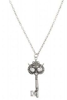 Antique Silver Owl Key Necklace Chain Necklaces Jewelry