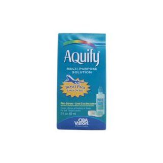 Aquify Multi Purpose Contact Lens Solution with Lens Case Travel Size Health & Personal Care