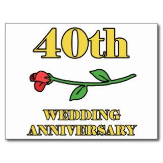 Romantic 40th Anniversary Gifts Post Cards