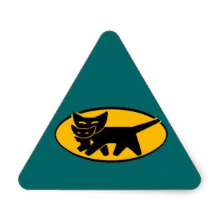 Black Cat Carrier Triangle Stickers