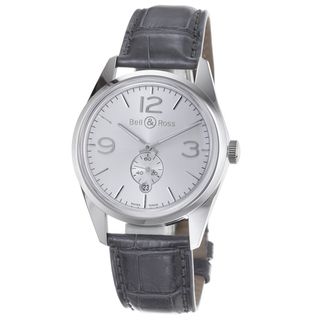 Bell & Ross Men's 'Vintage' Silver Dial Grey Leather Strap Watch Bell & Ross Men's More Brands Watches
