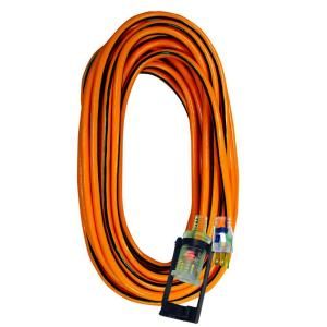 Tasco 50 ft.14/3 SJTW Outdoor Extension Cord with E Zee Lock and Lighted End   Orange with Black Stripe 05 00112