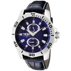 I by Invicta Men's Blue Dial Blue Leather Strap Chronograph Watch I by Invicta Women's Invicta Watches