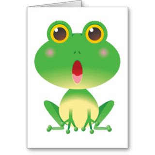 Frog ~ Green Tree Frog Cartoon Art Cards