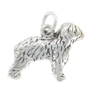 Sheepdog Dog 3D Sheltie Shetland Sterling Silver Charm Evercharming 