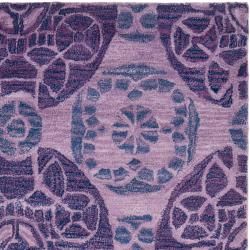 Handmade Chatham Treasures Purple New Zealand Wool Rug (4' x 6') Safavieh 3x5   4x6 Rugs