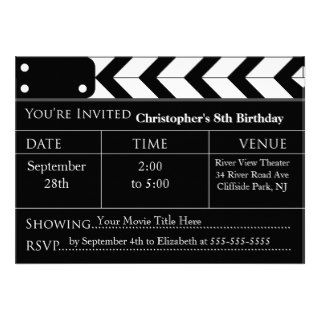 Fun Movie Night Birthday Party Invitations