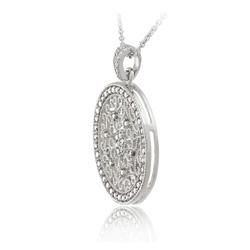 DB Designs Sterling Silver Diamond Accent Filigree Medallion Necklace DB Designs Diamond Necklaces