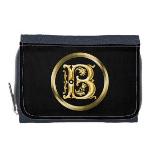 Initial B Letter in Gold Wallet