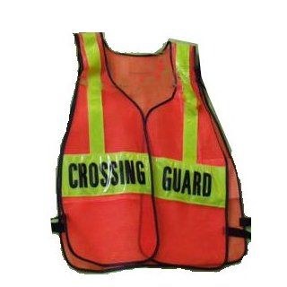 SCHOOL CROSSING GUARD Orange REFLECTIVE Traffic Safety Vest *One Size Fits All*