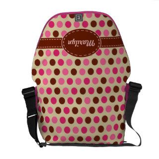 Personalized Pink Dot  Messenger Bag