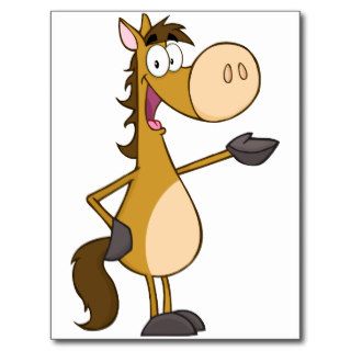 Cartoon Horse Mascot Postcard