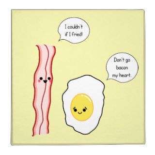 Cute Bacon and Egg Cartoon Binders