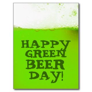 Irish Happy Green Beer Day Postcard