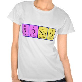 Sonali periodic table  name shirt