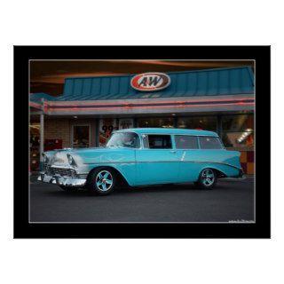 1956 Chevy Wagon Classic Car Drive In Poster