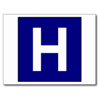 Hospital Sign Road Symbol Medical Doctor Post Card
