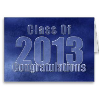 Blue Grunge Graduation Congratulations Card
