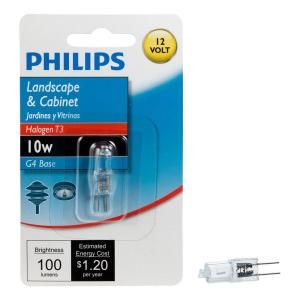 Philips 10 Watt Halogen T3 Landscape and Cabinet 12 Volt Bi Pin Base Dimmable Light Bulb 415679