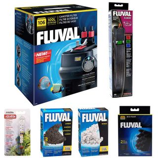 Fluval 106 Canister Filter & E 300 Heater Extra Biomax Biofoam Carbon   Includes Reconditioned Item Fluval Fish Supplies
