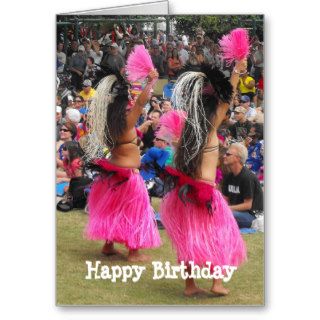 Luau Hula Dancers, Maui Hawaii, Birthday Greeting Cards