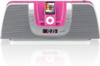 iLive IB209P Portable Music System with AM/FM Radio, iPod Docking and Recharging  Pink   Players & Accessories