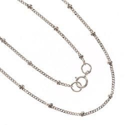 Sterling Silver Saturn beaded 18 inch Chain Necklaces (Pack of 2) Beadaholique Bead Stringing Supplies